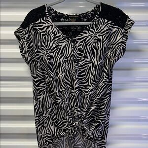 2 Black and White Bundle  Zebra Print Women's Top Both included  ST